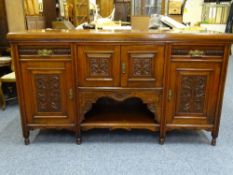 AN EDWARDIAN MAHOGANY MIRROR BACK SIDEBOARD BASE 180CMS WIDE