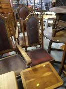 ASSORTED FURNITURE including two circular top tables, selection of eight oak dining chairs, large