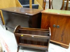 STAG MINSTREL BLANKET CHEST, MAGAZINE RACK ETC (3)