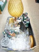 VINTAGE GLASSWARE, POTTERY FIGURINES ETC