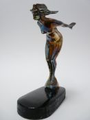 VINTAGE CAR MASCOT - ALBERT SPEED NYMPH marked R/D DES with indistinct numbers, circa 1920s, 16cms