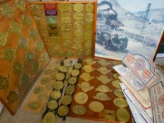 BRASS & OTHER TRANSPORT & VINTAGE RALLY BADGES: A GOOD QUANTITY mounted on various boards and