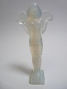 SABINO OPALESCENT GLASS CAR MASCOT-EGYPTIENNE standing female figure 12cms H, makers marks present.