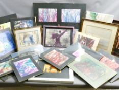 A PARCEL OF SUNDRY MIXED MEDIA PAINTINGS & PRINTS mostly signed GAIA (approx18)