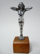 VINTAGE CAR MASCOT - AMO BATHING BELLE by DESMO stamped Copyright, circa 1938, 11cms H.