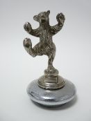 VINTAGE CAR MASCOT - DANCING BROWN BEAR 9.5cms H, no visible markings.