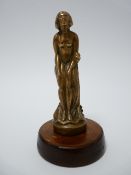 VINTAGE CAR MASCOT- STANDING WOMAN IN DRAPING SHAWL circa 1920s, unmarked, 12cms H.