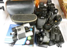 BINOCULARS & FIELD GLASSES x 6 SETS including a boxed binoculars with digital camera combination,