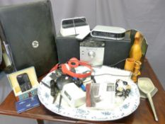 SONY DAB MICRO STEREO SYSTEM and speakers, other household item and a Staffordshire meat platter