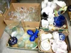 AMBER & OTHER GLASSWARE, EPNS & VICTORIAN & LATER POTTERY: A GOOD LARGE MIXED QUANTITY