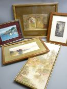 GEORGE HARRISON R.C.A- watercolour, rustic open doorway, signed 17x26cms and 4 sundry prints/