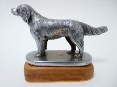 VINTAGE CAR MASCOT - RETRIEVER by Finnigans of London, 8cms H, 13cms L.
