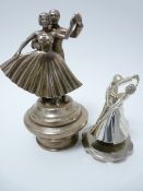 VINTAGE CAR MASCOTS X 2- DANCING COUPLES circa 1920- 1930s, chrome plated, possibly American for