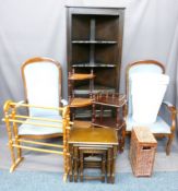 MODERN & REPRODUCTION FURNITURE: A PARCEL to include a lightwood effect glass top lounge unit,