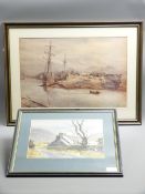 M.S DICKINSON, WATERCOLOUR roadside farmstead -'Farm in Ysbyty Ifan', signed, 23x30cms and a