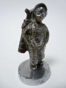 VINTAGE CAR MASCOT-GOLF CADDY plated nickel, 1920s,10cms H.