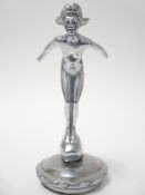 VINTAGE CAR MASCOT - ALBERT SPEED NYMPH by A E Lejeune, marked REG/ED, 11.5cms H.