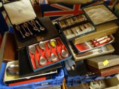 ASSORTED CUTLERY mainly boxed or cased