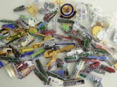 LARGE COLLECTION OF PIN BADGES RELATING TO LOCOMOTIVES & TRANSPORT