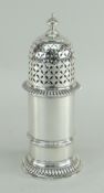 EDWARD VII SILVER SUGAR CASTER of light house form, London 1904, marked for 'Thomas 153 New Bond