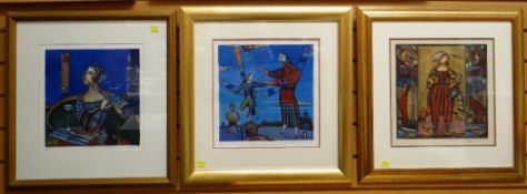 THREE LIMITED EDITION THEATRICAL PRINTS, signed, one dated '93, artist unknown (3)