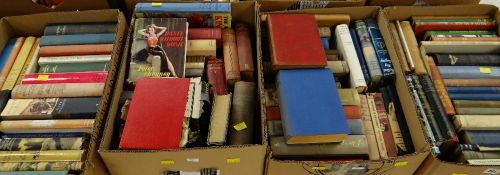 ASSORTED BOOKS mostly novels ETC (4 boxes)