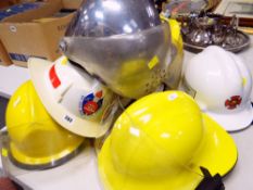 SEVEN VARIOUS FIRE BRIGADE HELMETS including New South Wales and Edmonton Fire Chief helmet (7)
