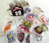 ASSORTED FIRE SERVICE EMBROIDERED SOUVENIR BADGES, mostly North American Services (approx. 250)