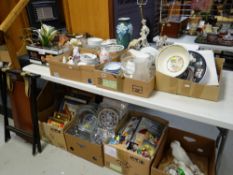 ASSORTED ITEMS including china ornaments, glassware, decorative prints, children's books, ornamental