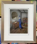 PAUL HORTON limited edition (142/195) giclee print - illustration of a wizard working on a potion