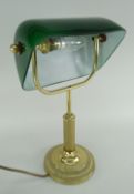 GOOD BEC REPRODUCTION LIBRARY TABLE TAMP in gilt metal with green glass shade