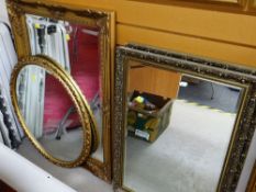 FOUR MODERN REPRODUCTION GILT GESSO WALL MIRRORS (4)