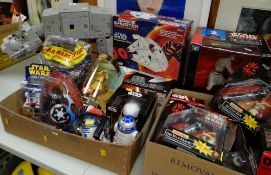 STAR WARS TOYS including action figures and a Kenner AT-AT (2 boxes and loose)