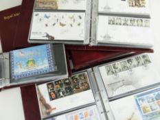 FIVE ALBUMS OF ROYAL MAIL FIRST DAY COVERS (brown)
