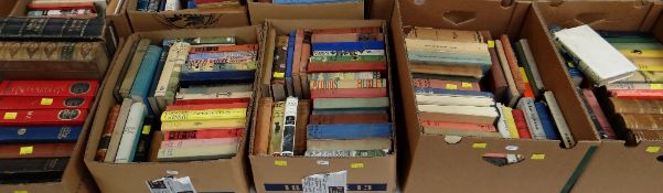 ASSORTED BOOKS mainly novels and a Henry and Scott Holy Bible (1858), Welsh Language Pilgrim's