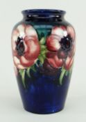 MOORCROFT 'ANEMONE' PATTERN VASE, impressed marks, 15.5cms