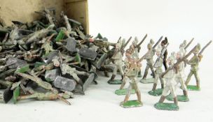 COLLECTION OF GERMAN PRE-WAR LEAD SOLDIERS contained within a German cardboard parcel box with