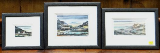 GILLIAN MCDONALD three limited edition prints - entitled 'Welsh Hill Farm' 8 x 11cms, 'Farm