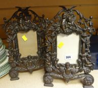 PAIR OF METALLIC ROCOCO-STYLE EASEL PORTRAIT FRAMES (2)