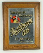 EARLY 20TH CENTURY OAK FRAMED PUB MIRROR advertising William Hancock & Co Ltd, 'Nut Brown Ale in