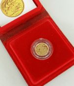 CASED 1980 GOLD HALF SOVEREIGN with certificate
