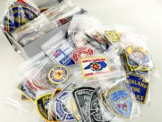 ASSORTED FIRE SERVICE EMBROIDERED SOUVENIR BADGES, mostly North American Services (approx. 290)
