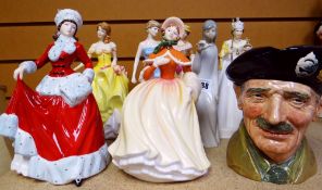 ASSORTED CHINA FIGURINES including Royal Doulton and a Royal Doulton 'Lord Mountbatten' character