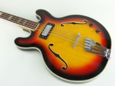 EPIPHONE ELECTRIC GUITAR & CASE Japanese made with sunburst finish, mother-of-pearl inlay and