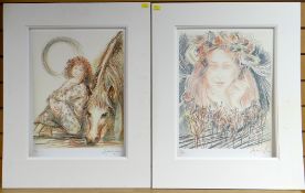 ANDREW VICARI two limited edition (7/75) and (6/75) colour prints - 50 x 37cms (mounted but not