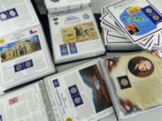 SIX AMERICAN POSTAL COMMEMORATIVE SOCIETY FOLDERS OF COMMEMORATIVE COINS including The United States