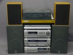 MARCONIPHONE VINTAGE TURN TABLE & SPEAKERS and a Sharp stacking hifi and speakers