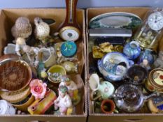 ORNAMENTAL POTTERY PORCELAIN and other items of interest in two boxes
