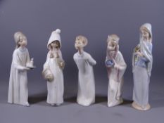LLADRO - five figurines of girls in various poses