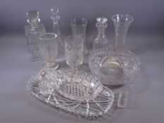GLASSWARE - a parcel of mixed items, decanters, vases ETC
